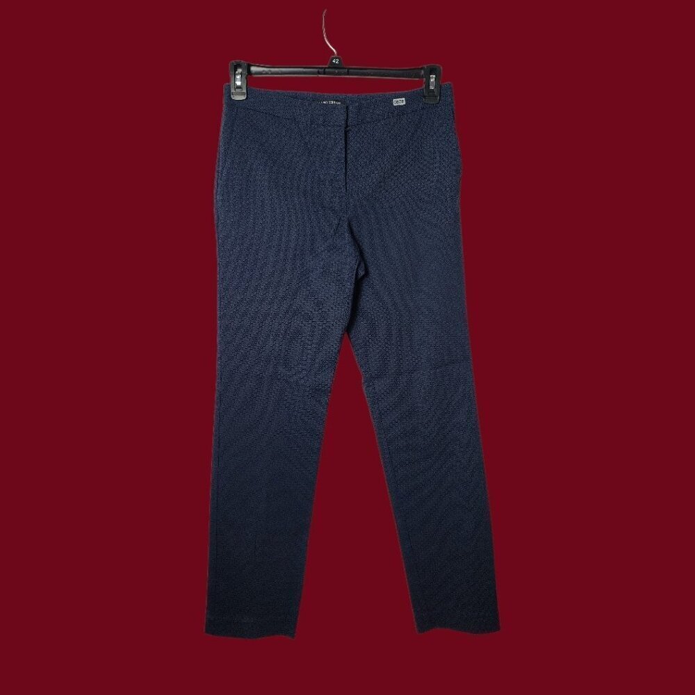 Mario Serrani Womens Slim-Fit Pants With Front & Back Pockets  Navy Blue Size 6